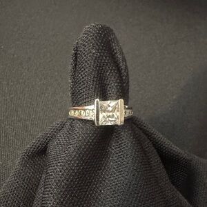 Lia Sophia Silver Ring with Clear Gemstone